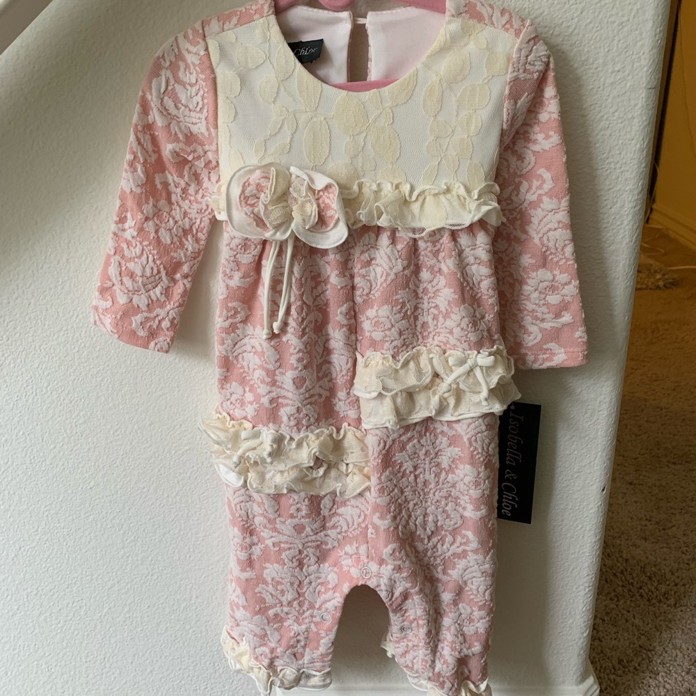 Pink and Cream Isobella & Chloe onesie